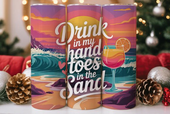 Beach Sunset Cocktail Tumbler Wrap