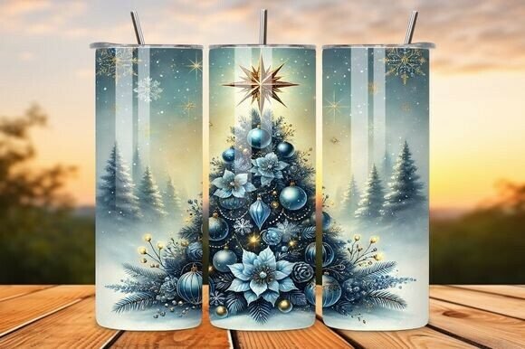 Blue Christmas Tree Tumbler Wrap Review