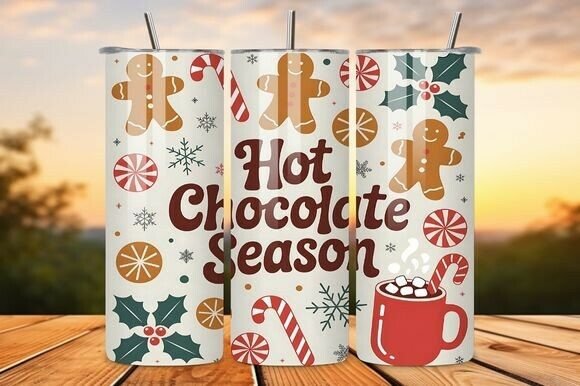 Christmas Hot Chocolate Tumbler Wrap