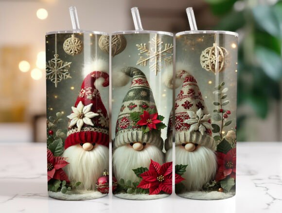 Cozy Christmas Gnome Tumbler Wrap