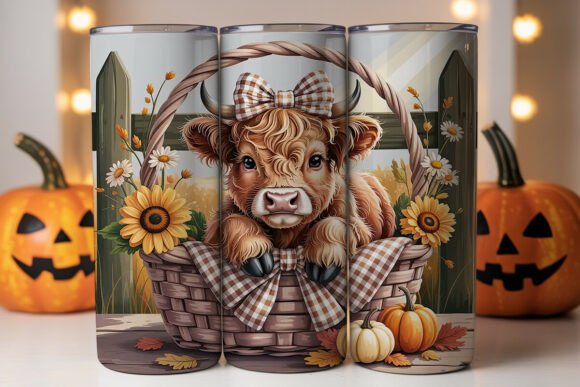 Cozy Highland Cow Autumn Tumbler