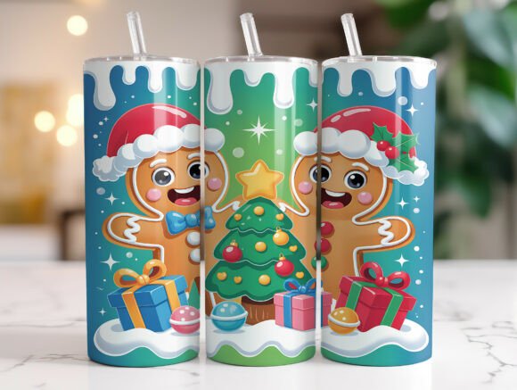 Cute Gingerbread Christmas Tumbler Wrap
