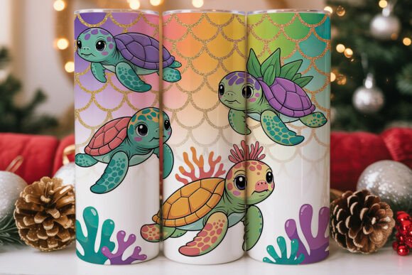 Cute Sea Turtles Tumbler Wrap