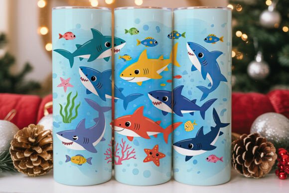 Cute Shark Tumbler Wrap