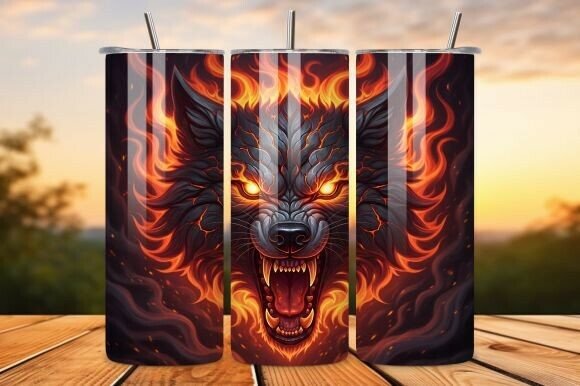 Fiery Wolf Tumbler Wrap Design Review