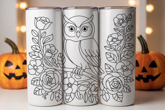 Floral Owl Tumbler Wrap
