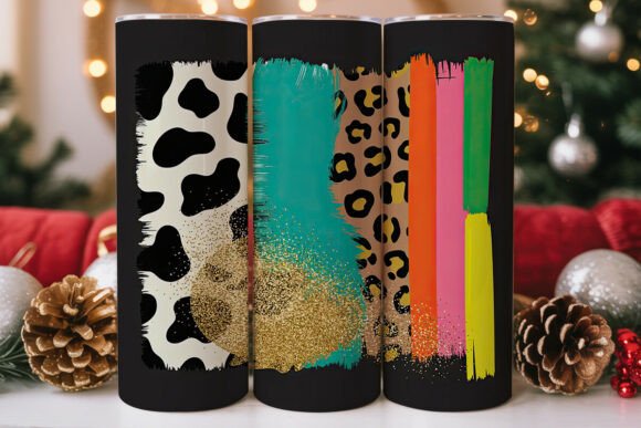 Glitter Cow Print Neon Stripes Tumbler Review
