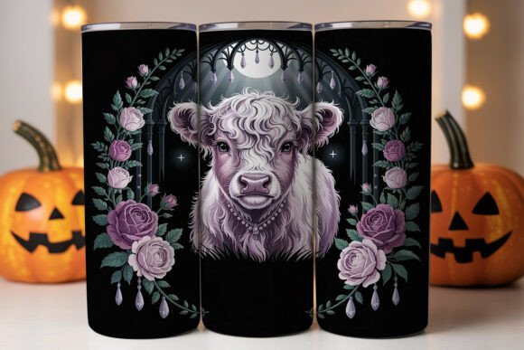 Gothic Highland Cow Tumbler Wrap