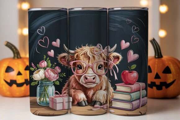 Highland Cow Teacher Tumbler Wrap