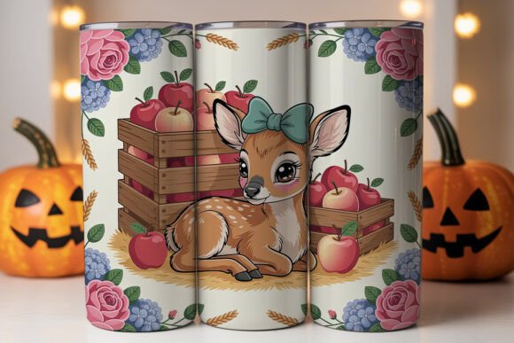 Kawaii Autumn Deer Tumbler Wrap