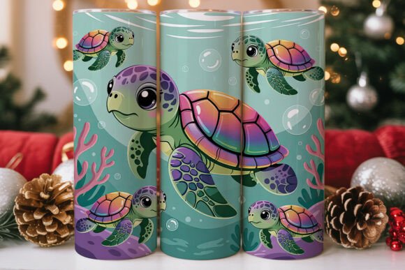 Kawaii Sea Turtles Tumbler Wrap Design Review