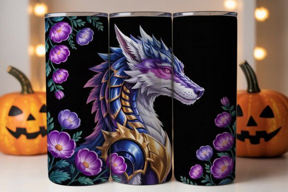 Mystical Dragon Wolf 20oz Tumbler Wrap
