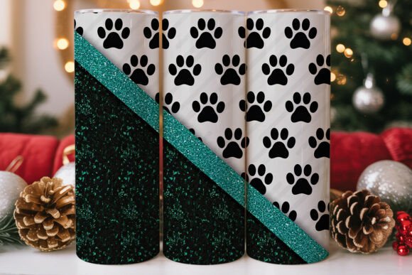 Paw Print Glitter Tumbler Wrap