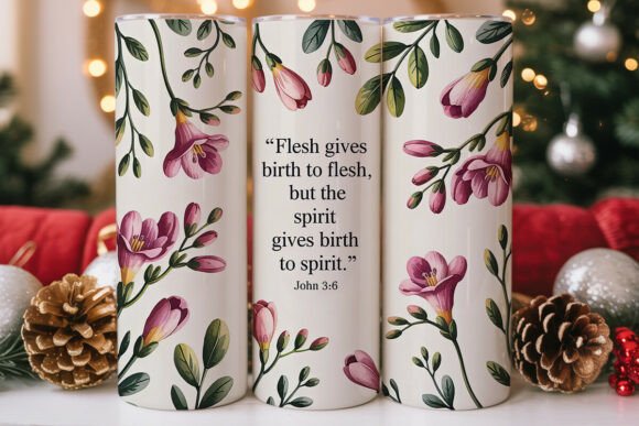 Pink Freesia Faith Tumbler Wrap