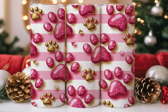 Pink Glitter Paw Print Tumbler Wrap Review