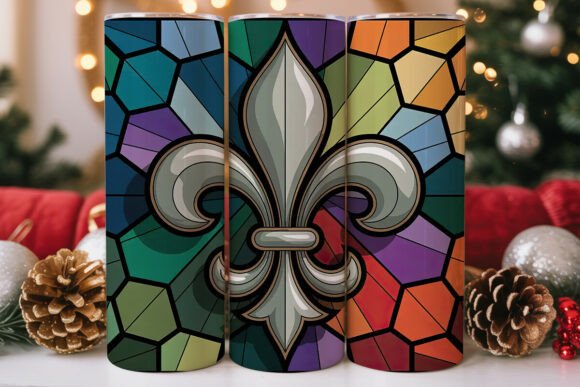 Stained Glass Fleur-de-lis 20oz Tumbler