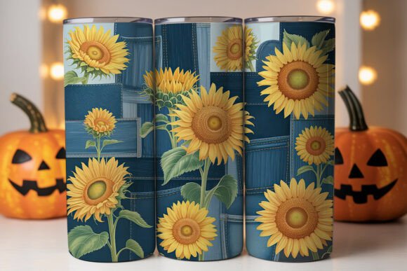 Sunflower Denim Patchwork Tumbler Wrap Design Review
