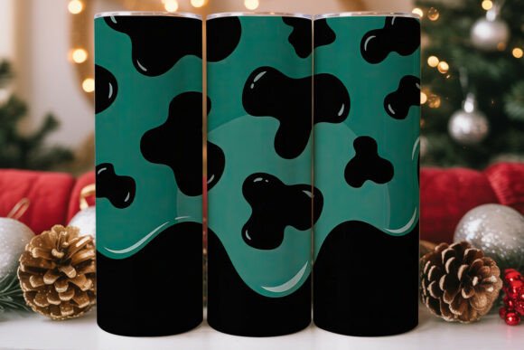 Teal Cow Print 20oz Tumbler Wrap