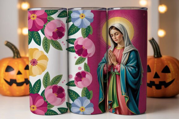 Virgin Mary Floral Glitter Tumbler Wrap Review