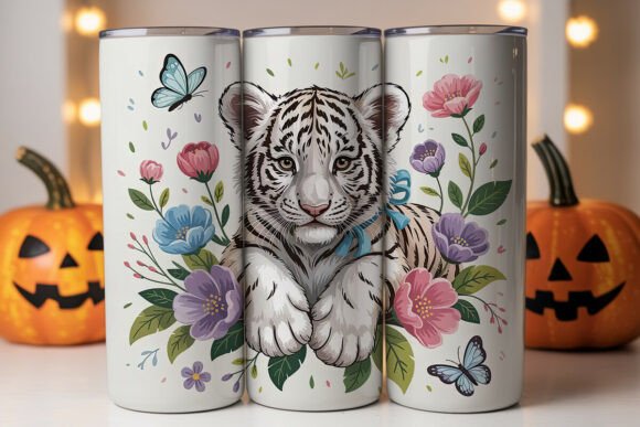 White Tiger Cub Floral Tumbler Wrap Review